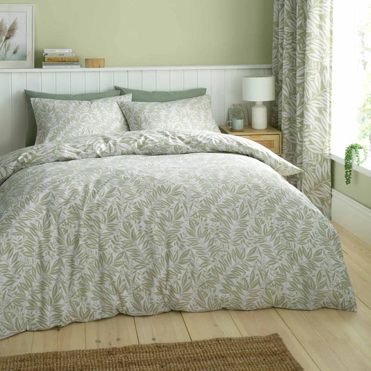 Sorrel Leaf Reversible Duvet Set -Green