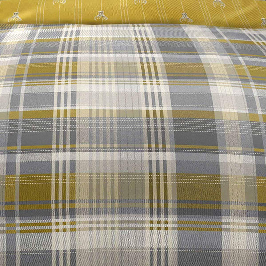 Connolly Check 100% Brushed Cotton Duvet Set Ochre
