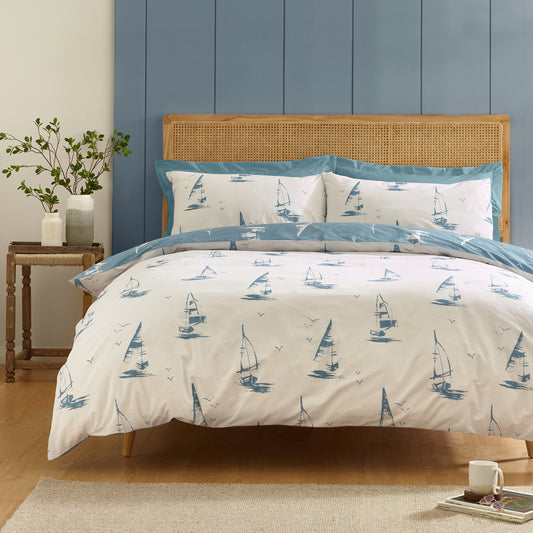 Salcombe Boats Soft Blue Duvet Set