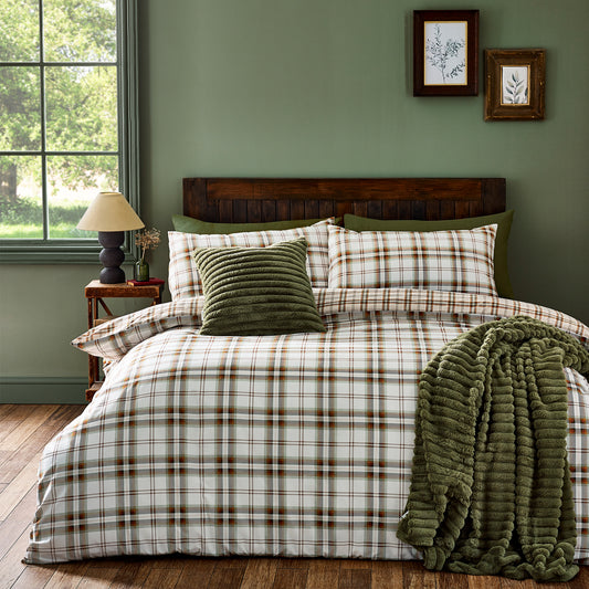 Kelso Check Burnt Orange Duvet Set