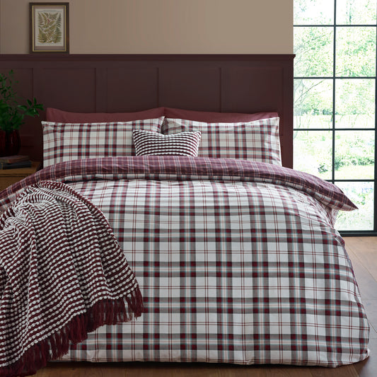 Kelso Check Plum Duvet Set