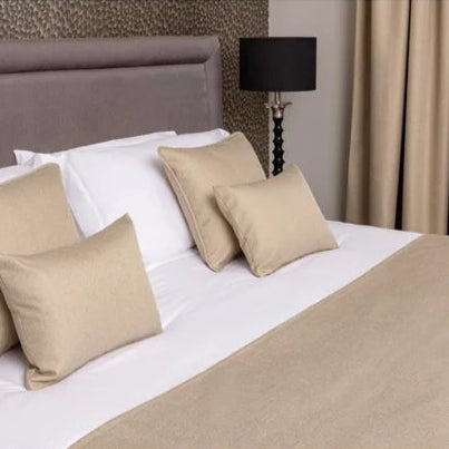 pebble coloured runner and cushions for caravans