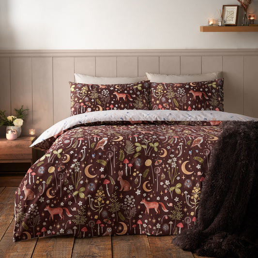 Enchanted Twilight Animals Chocolate Duvet Set