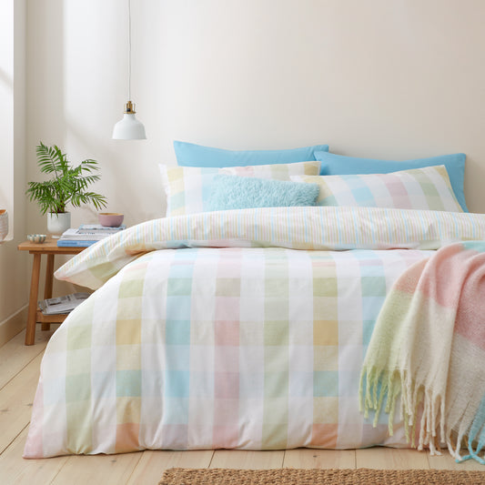 Spring Check Pastel Duvet Set