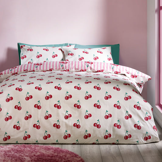 Disco Cherries Pink Duvet Set