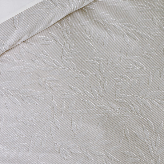 Corded Leaves Natural Duvet Set