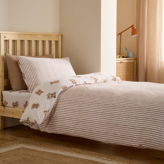 Teddy Bear Cream Duvet Set Brushed Cotton