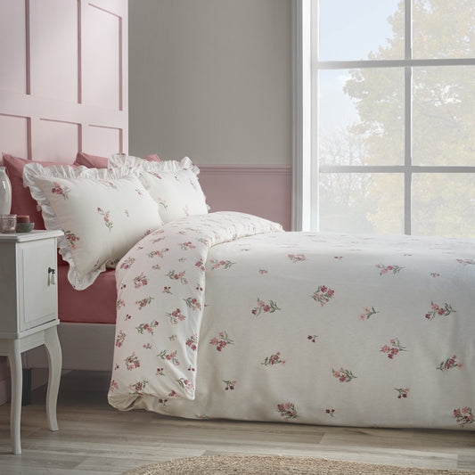 Ditsy Floral Pink Duvet Set Brushed Cotton