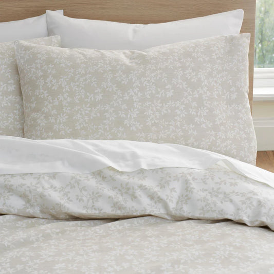 Shadow Leaves Duvet Set Natural 100% Cotton