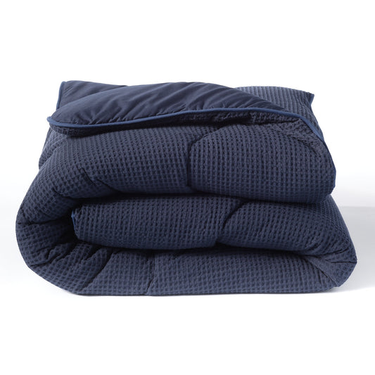 100% Cotton Waffle Coverless Duvet – Navy