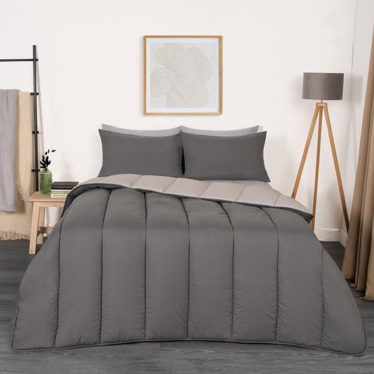 10.5 tog Coverless Double sided Duvet Grey