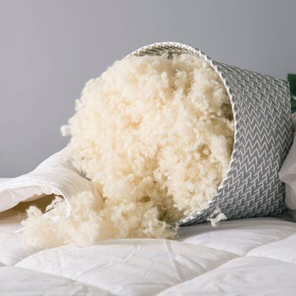 Wool is naturally anti allergenic and resists dust mites and the wool used has not been bleached or chemically treated, making our products kinder to the environment.