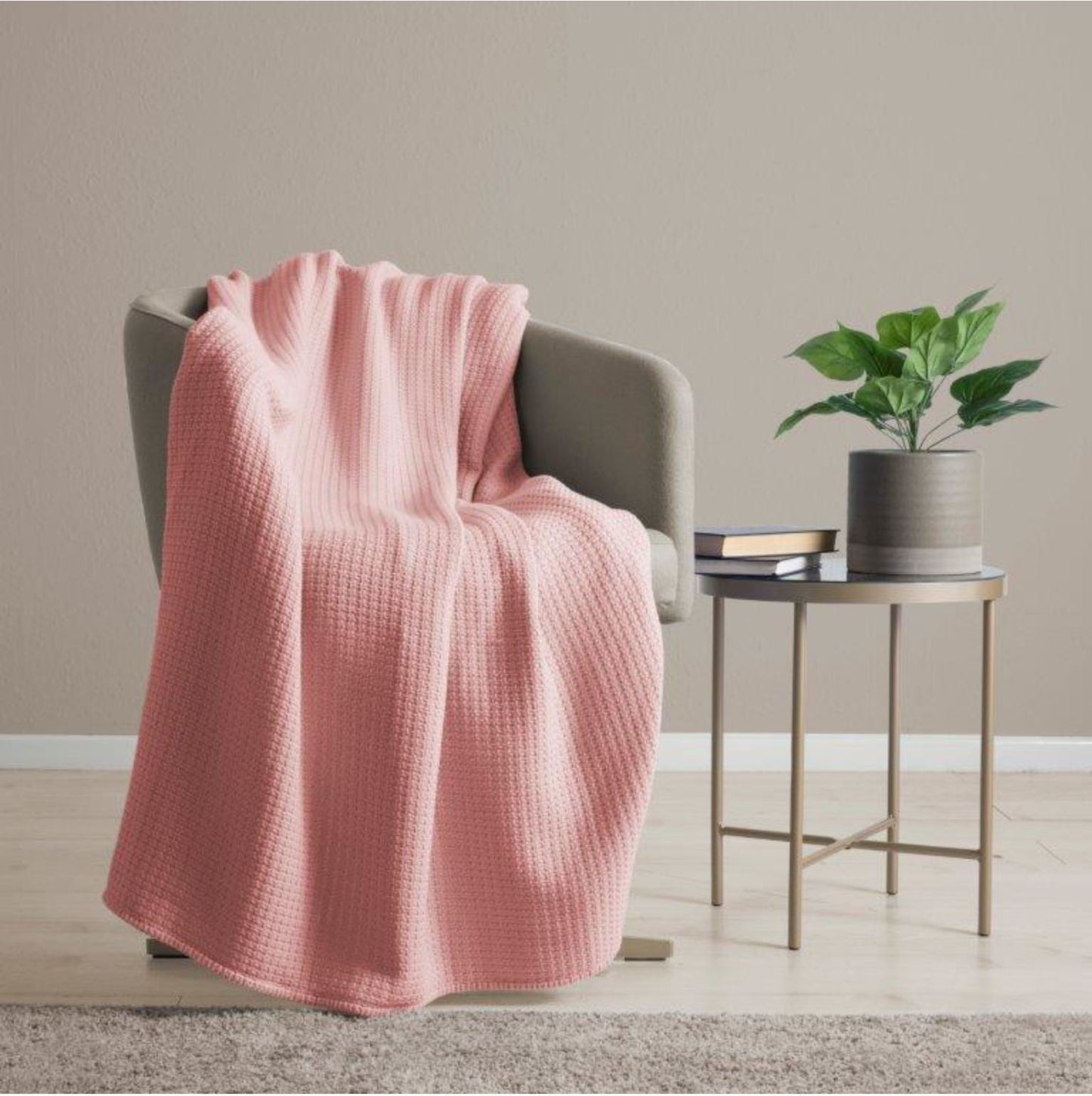 Pink Waffle Throw