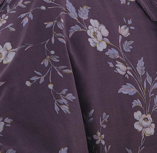 classic painted flower blossoms in harmonising shades of purple