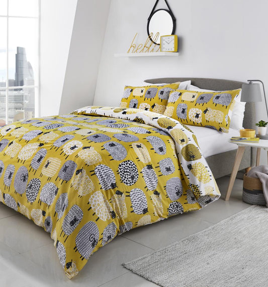 Dotty Sheep Single duvet set Ochre