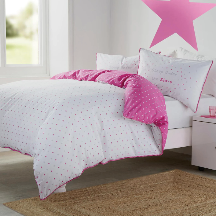 Pink star bedding deals single