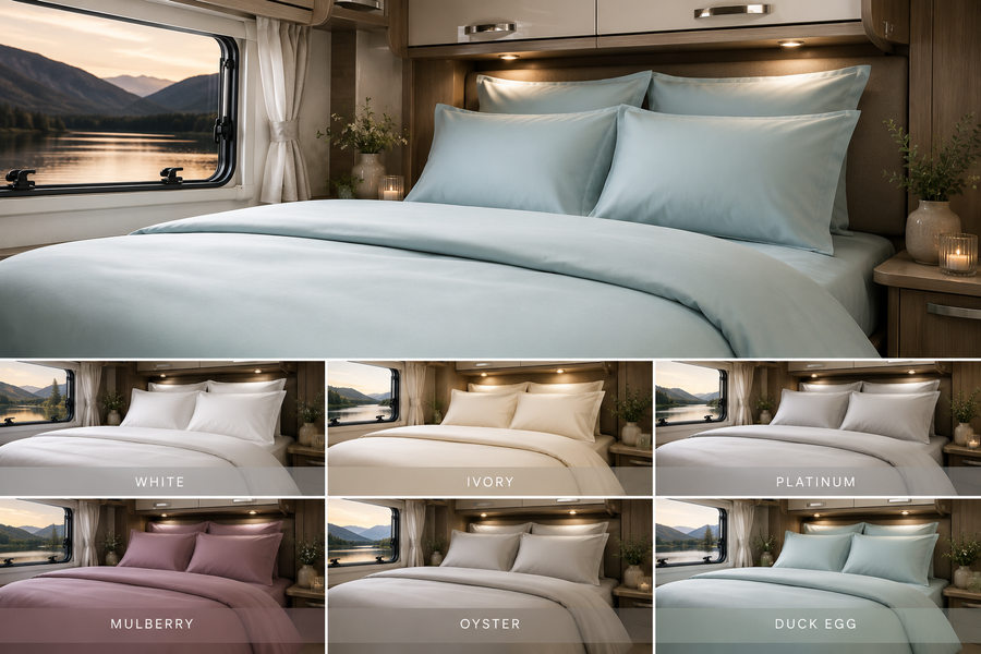 Egyptian cotton 400 thread count caravan and motorhome bedding