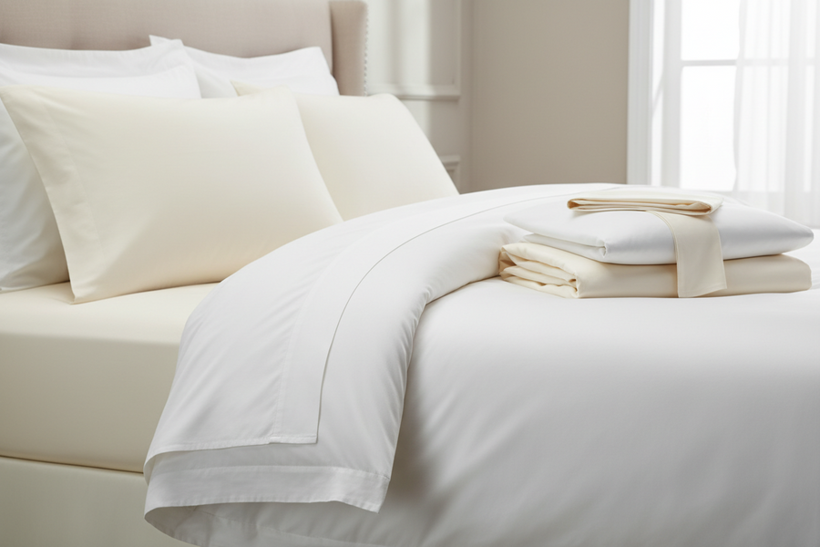 Egyptian cotton 200 thread count caravan and motorhome bedding