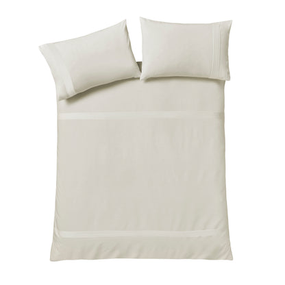 Pintuck Easy Iron Percale Cream Duvet Set