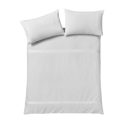 Pintuck Easy Iron Percale White Duvet Set