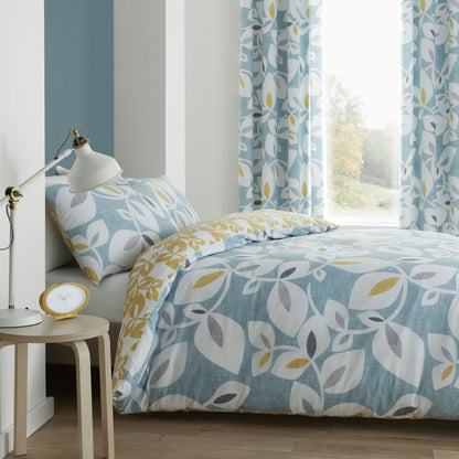 Inga Leaf Teal Green Duvet Set