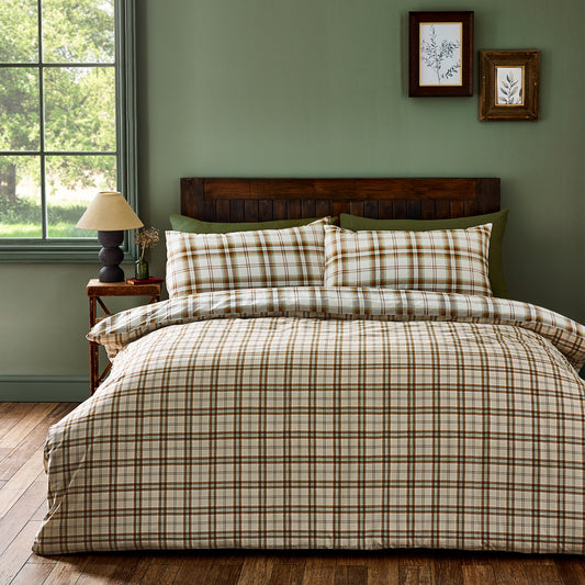 Kelso Check Burnt Orange Duvet Set