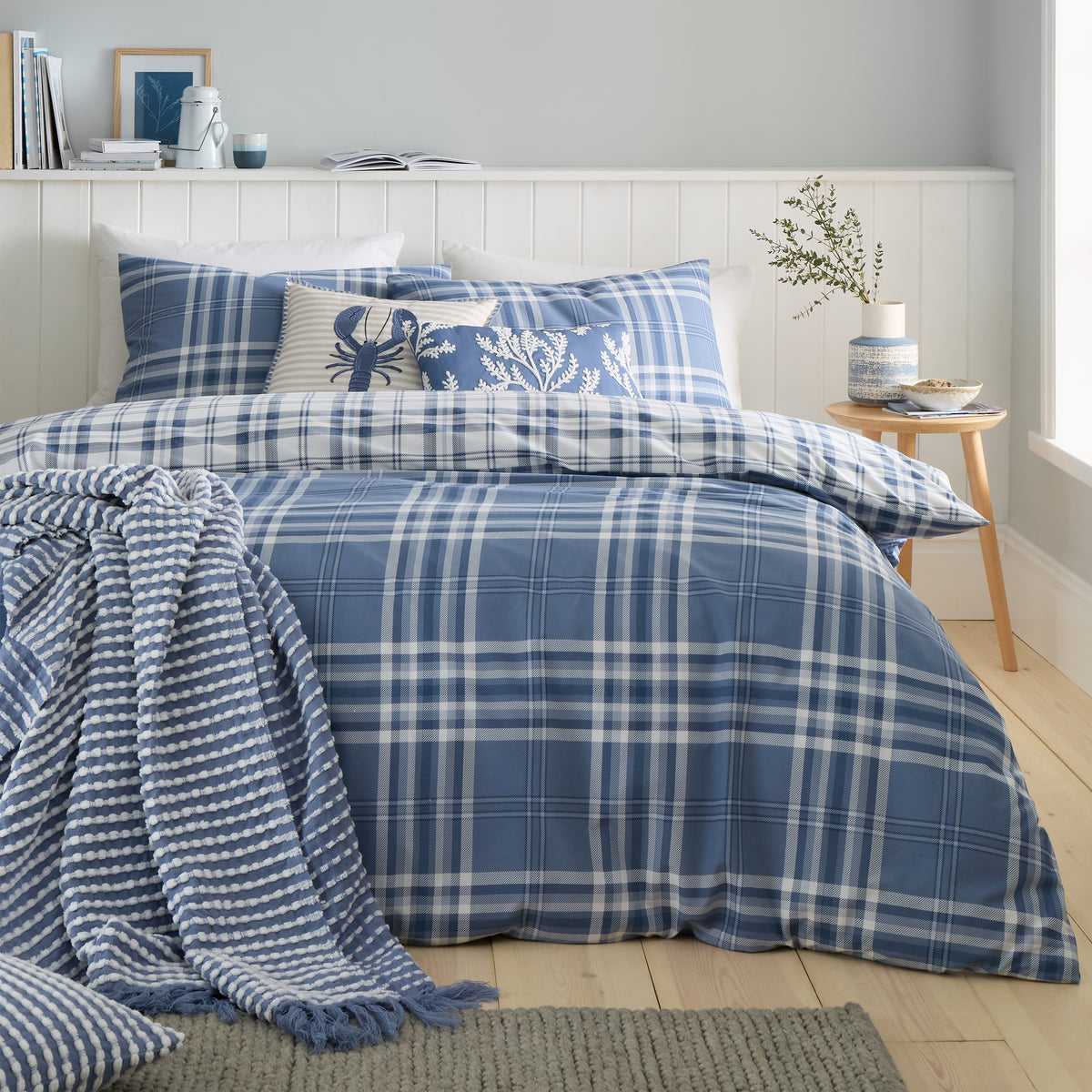 Kelso Check Blue Duvet Set