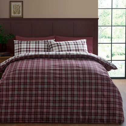 Kelso Check Plum Duvet Set