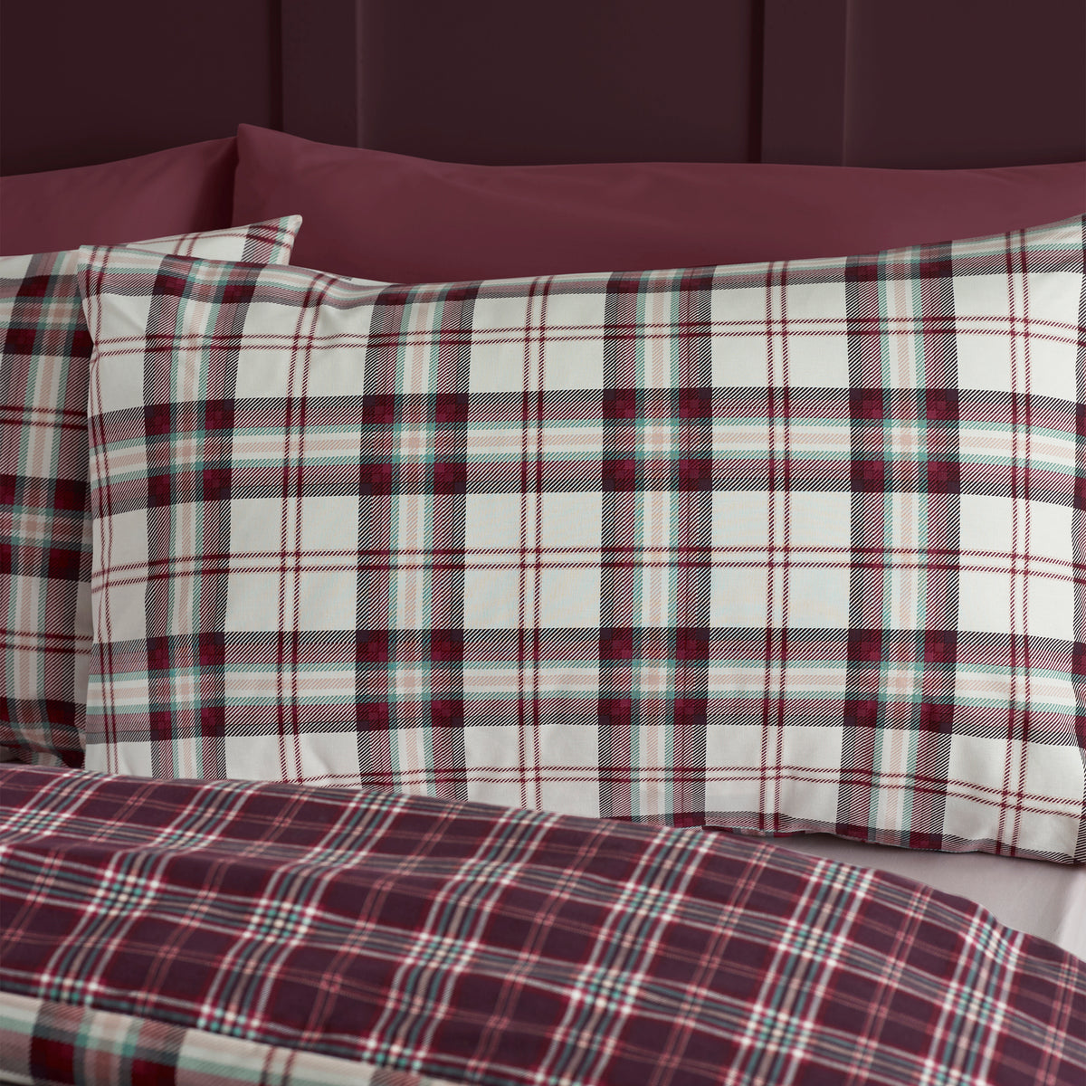Kelso Check Plum Duvet Set