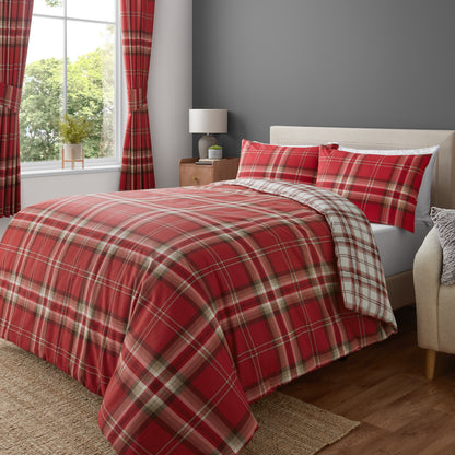 Kelso Check Red Duvet Set