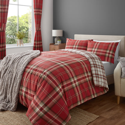 Kelso Check Red Duvet Set