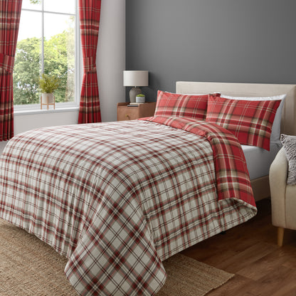 Kelso Check Red Duvet Set