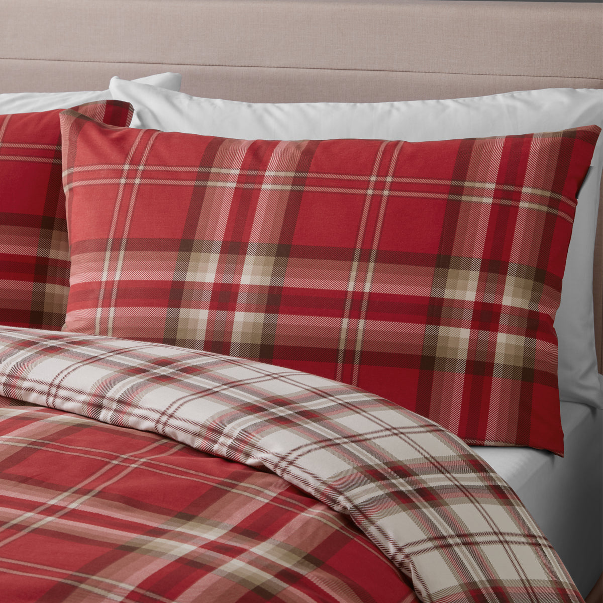 Kelso Check Red Duvet Set