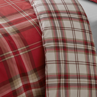 Kelso Check Red Duvet Set