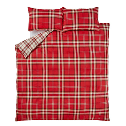 Kelso Check Red Duvet Set