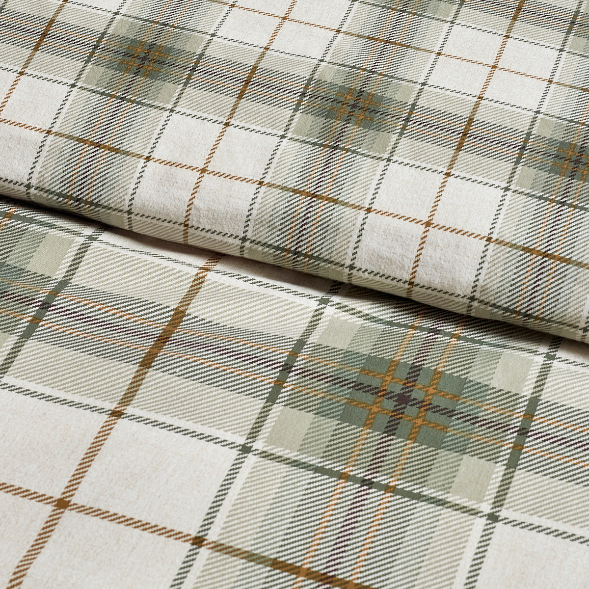 Troon Check Green Duvet Set Brushed Cotton
