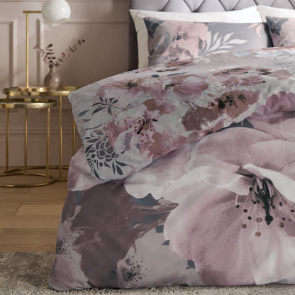 Dramatic Floral Grey Duvet Set