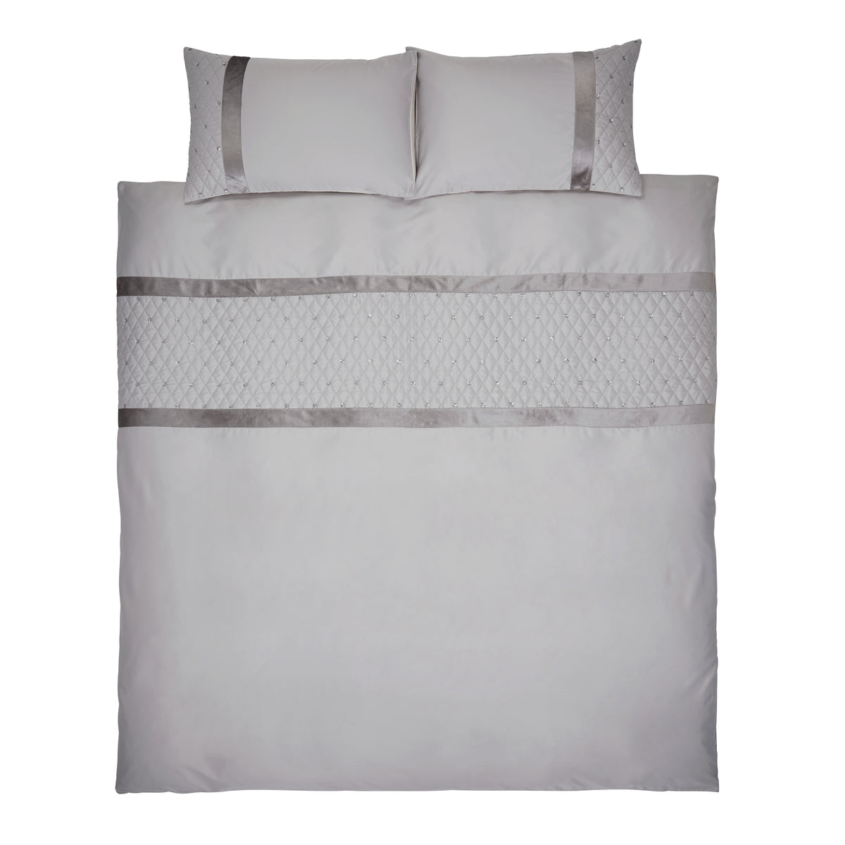 Sequin Cluster Silver Grey Duvet Set