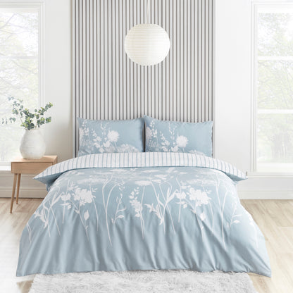 Meadowsweet Floral Blue Duvet Set