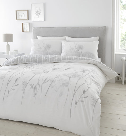 Meadowsweet Floral White Duvet Set