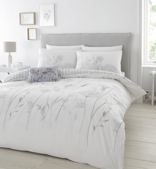 Meadowsweet Floral White Duvet Set