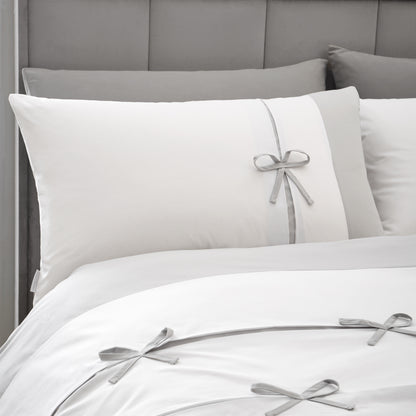 Milo Bow Grey Duvet Set