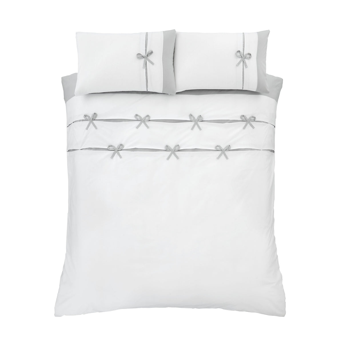 Milo Bow Grey Duvet Set