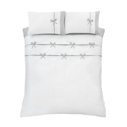 Milo Bow Grey Duvet Set