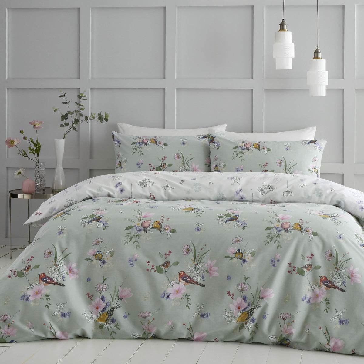 Songbird Sage Green Duvet Set
