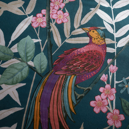 Tropical Floral Birds Green Duvet Set