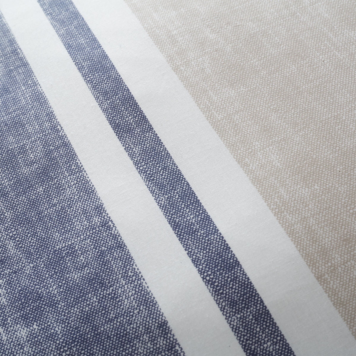 Textured Banded Stripe Blue Duvet Set