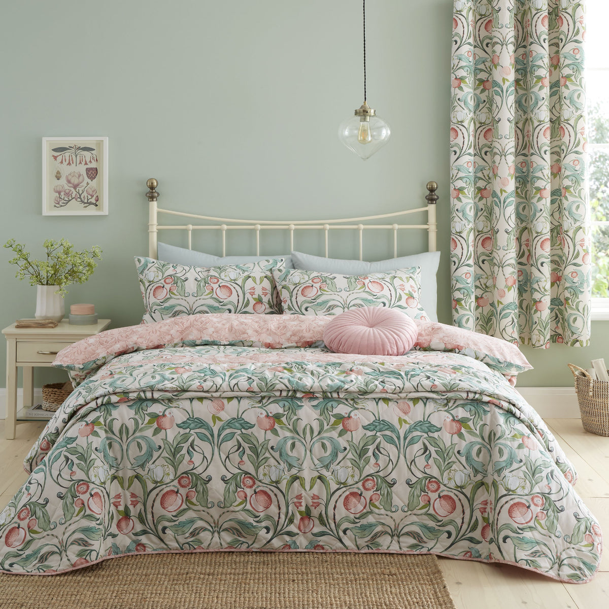 Clarence Floral Natural Duvet Set