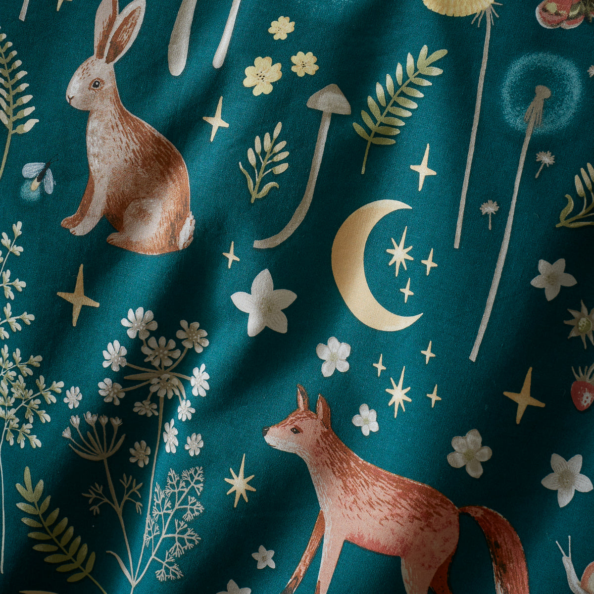 Enchanted Twilight Animals Forest Green Duvet Set