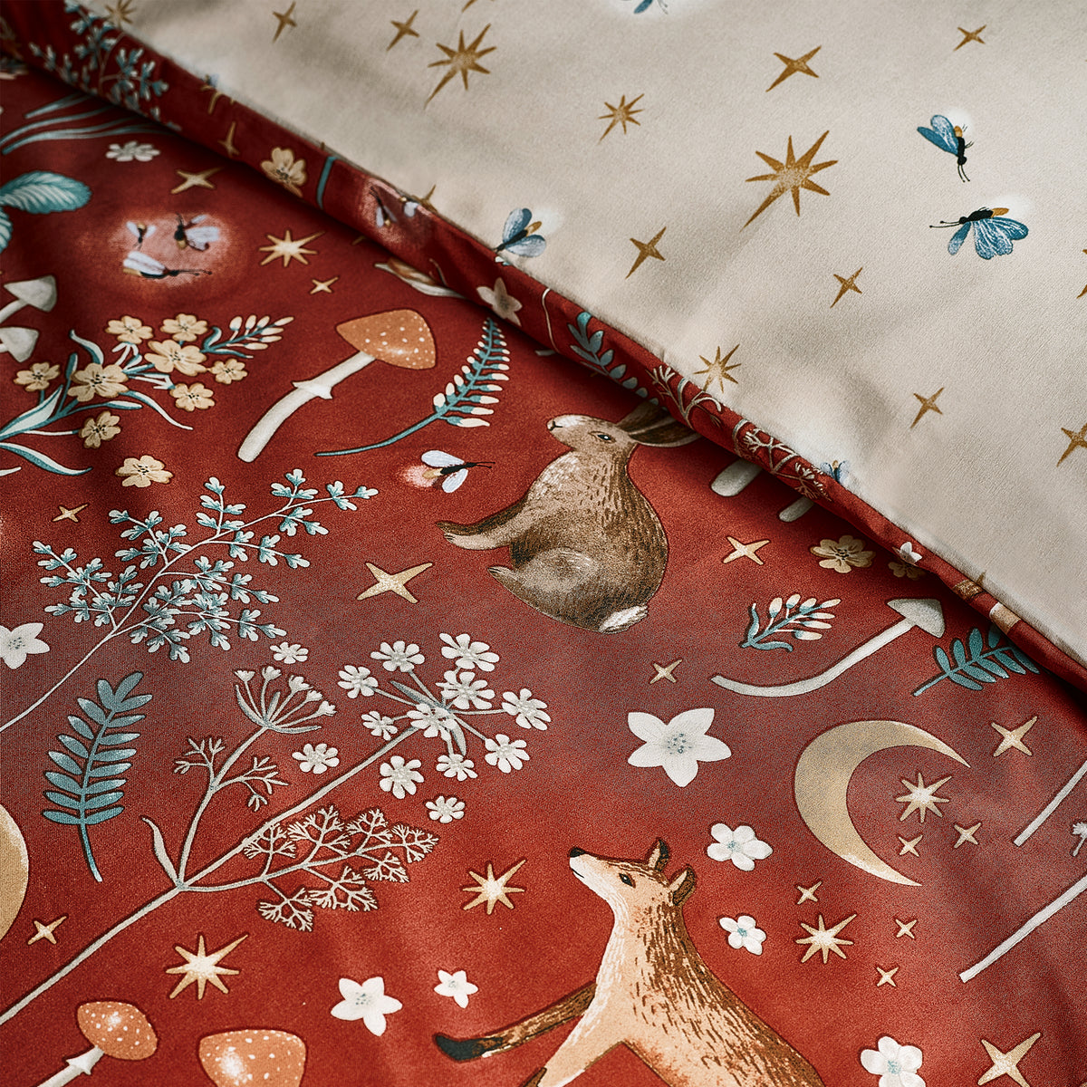 Enchanted Twilight Animals Burnt Orange Duvet Set